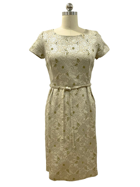 1960s Floral Brocade Dress