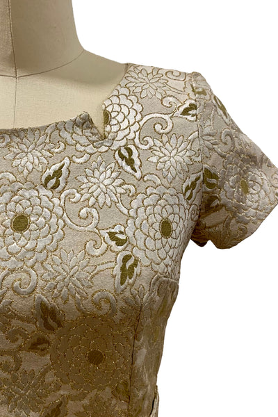 1960s Floral Brocade Dress