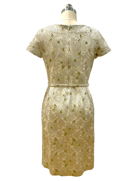 1960s Floral Brocade Dress