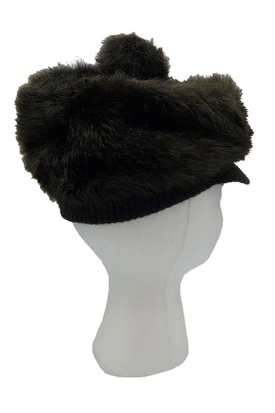 1960's Chocolate Brown Faux Fur Cap