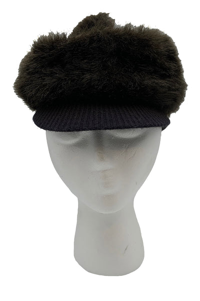 1960's Chocolate Brown Faux Fur Cap