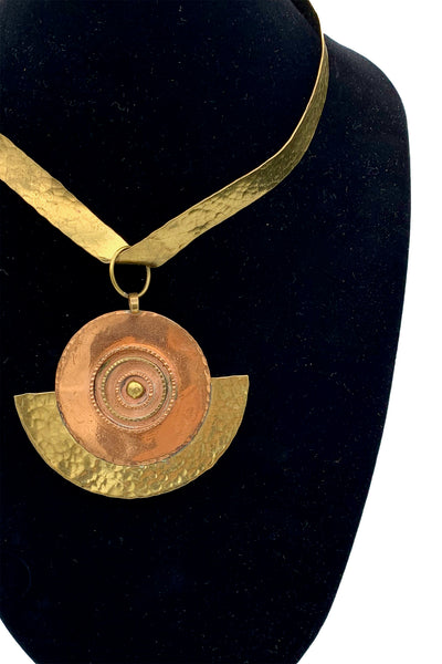 1980s Mixed Metal Medallion Choker
