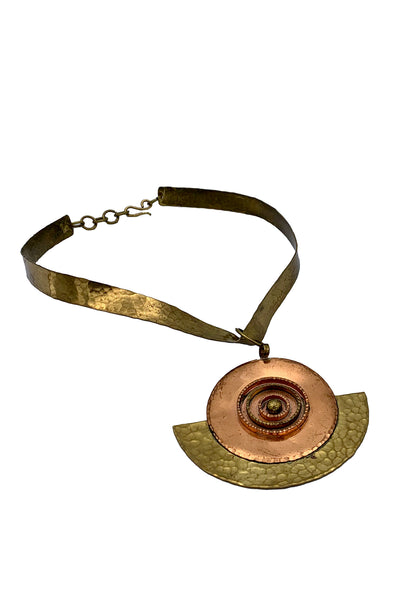 1980s Mixed Metal Medallion Choker