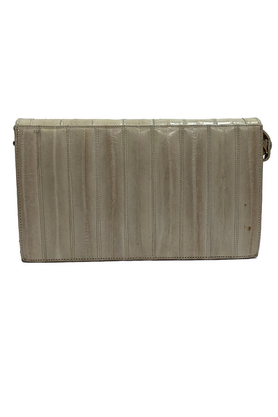 1980s Cream Eel Skin Bag