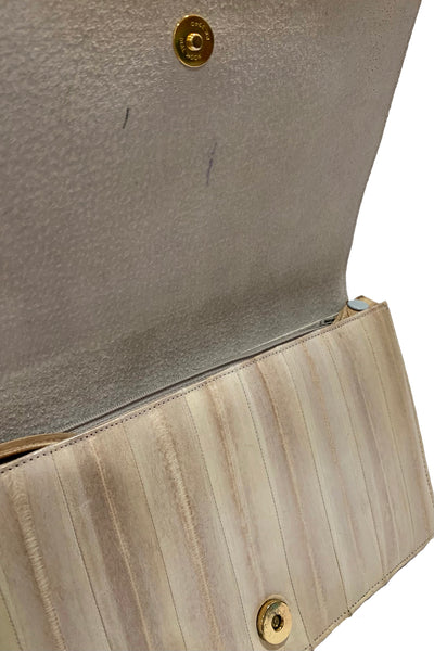 1980s Cream Eel Skin Bag