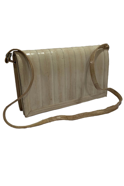 1980s Cream Eel Skin Bag