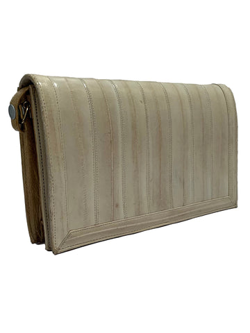 1980's Cream Eel Skin Bag
