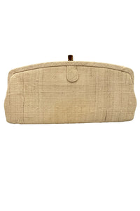 1960's Cream Linen Clutch