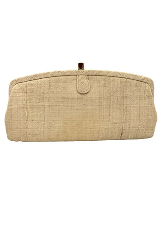 1960's Cream Linen Clutch