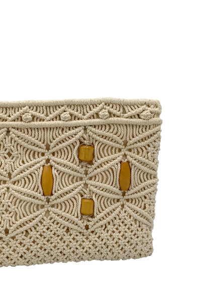 1970's Cream Macrame Clutch