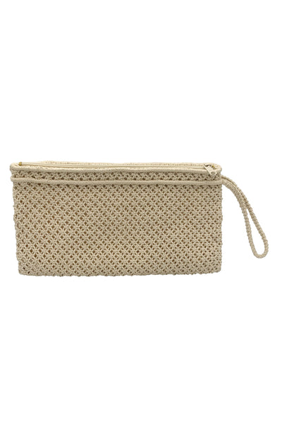 1970's Cream Macrame Clutch