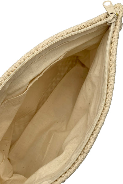 1970's Cream Macrame Clutch