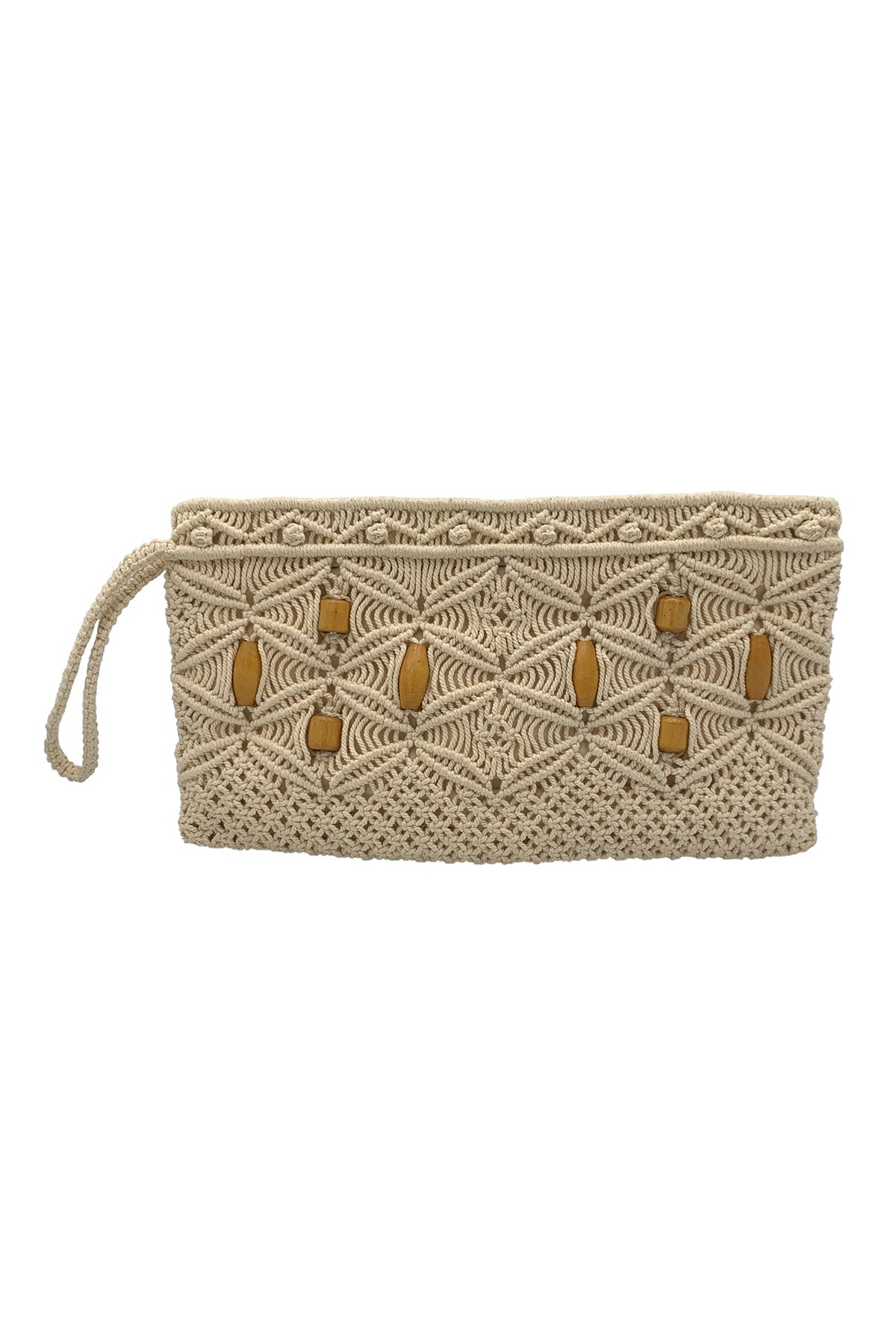 1970's Cream Macrame Clutch