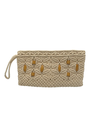 1970's Cream Macrame Clutch