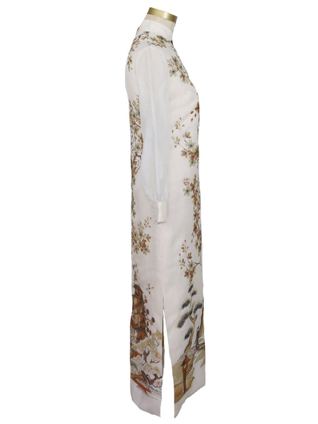 1960's Cream Shaheen Maxi Dress