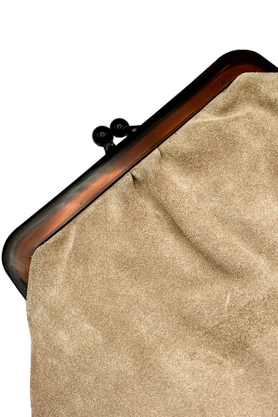 1970's Taupe Suede Clutch