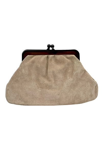 1970's Taupe Suede Clutch