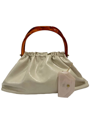1960s Cream Vinyl Purse