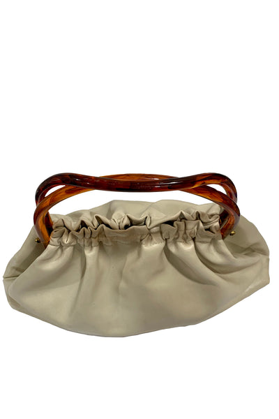 1960s Cream Vinyl Purse