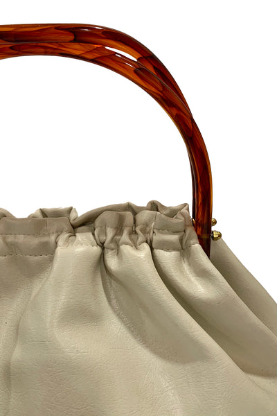 1960s Cream Vinyl Purse