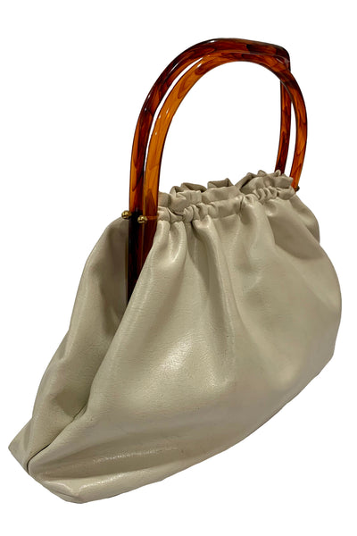 1960s Cream Vinyl Purse
