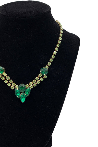 1960's Emerald Rhinestone Choker