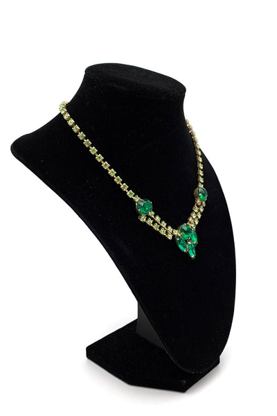 1960's Emerald Rhinestone Choker