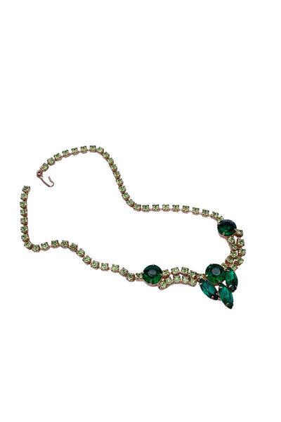 1960's Emerald Rhinestone Choker