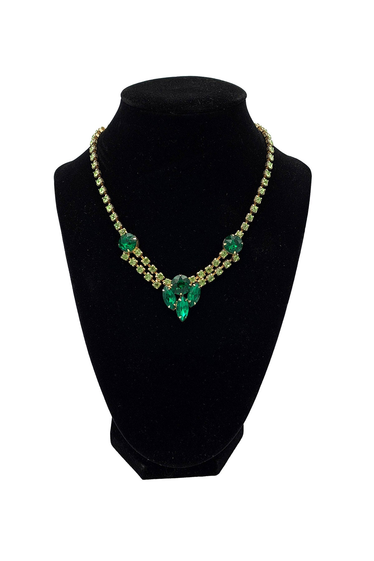 1960's Emerald Rhinestone Choker
