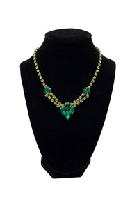 1960's Emerald Rhinestone Choker