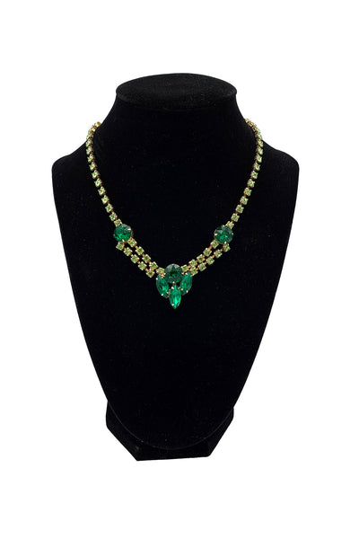 1960's Emerald Rhinestone Choker