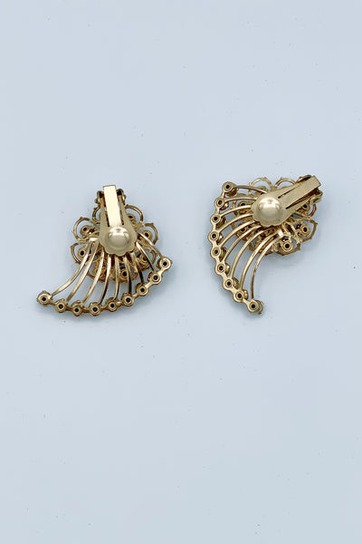 1960s Aurora Borealis Crawler Earrings