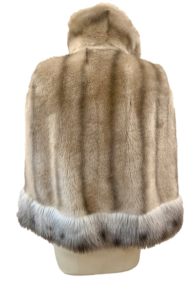1960's Two-Tone Faux Fur Cape