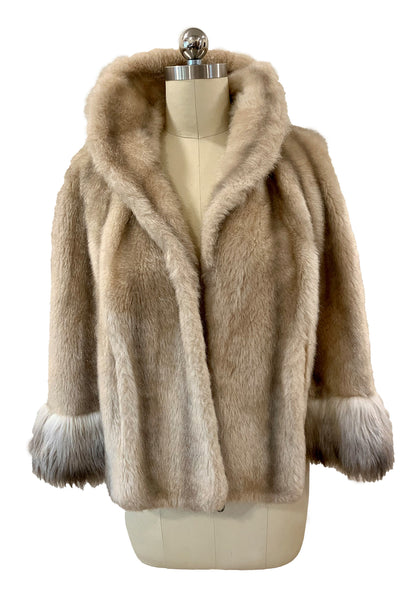 1960's Two Tone Faux Fur Cape
