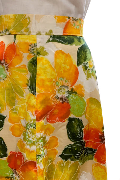 1970's Floral Full Length Skirt