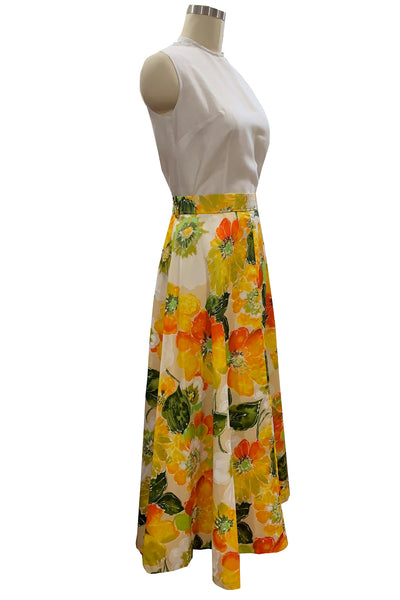 1970's Floral Full Length Skirt