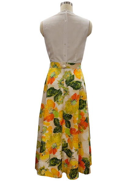 1970's Floral Full Length Skirt