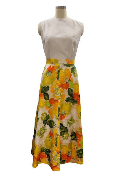 1970's Floral Full Length Skirt