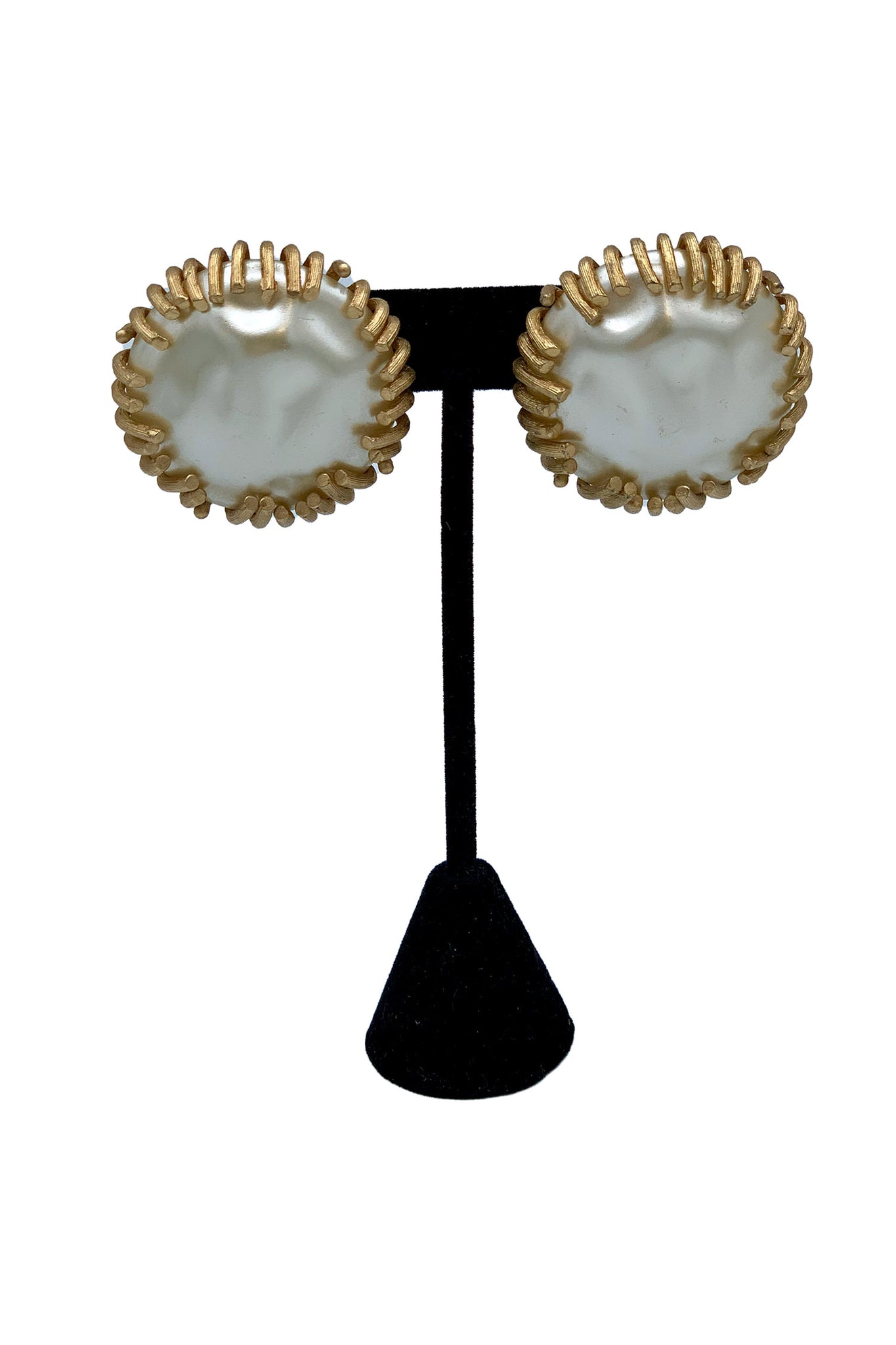 1960s Large Pearl Clip Earrings