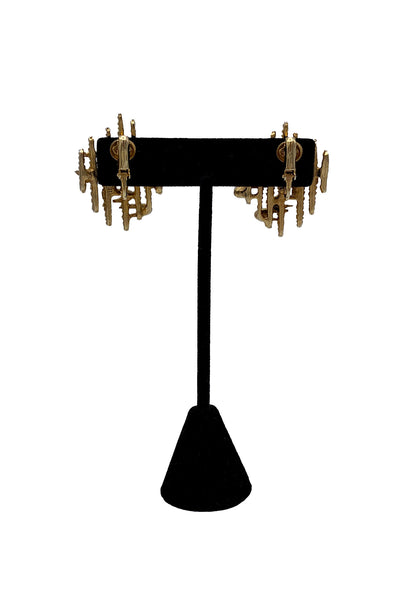 1960's Gold Brutalist Earrings