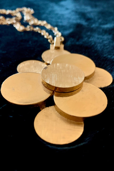 1970s Gold Dot Trifari Pendant Necklace