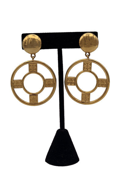 1980's Gold Loop Givenchy Earrings