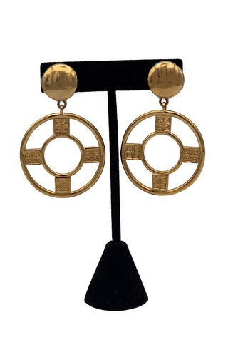 1980's Gold Loop Givenchy Earrings