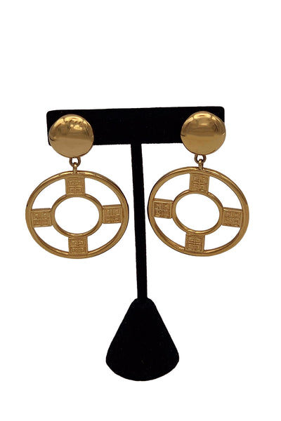 1980's Gold Loop Givenchy Earrings