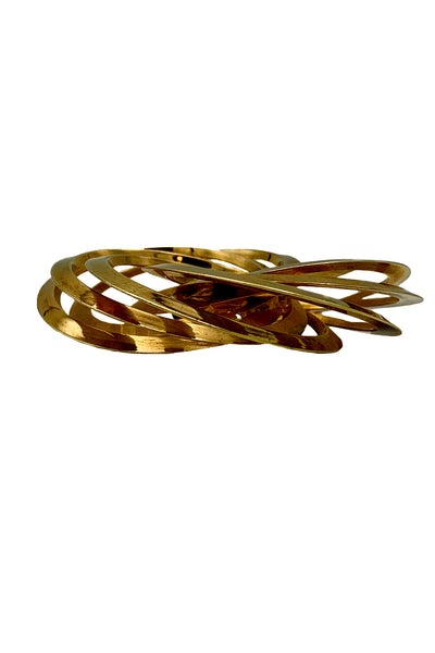 1960s Gold Tone Spiral Brooch and Earrings Set