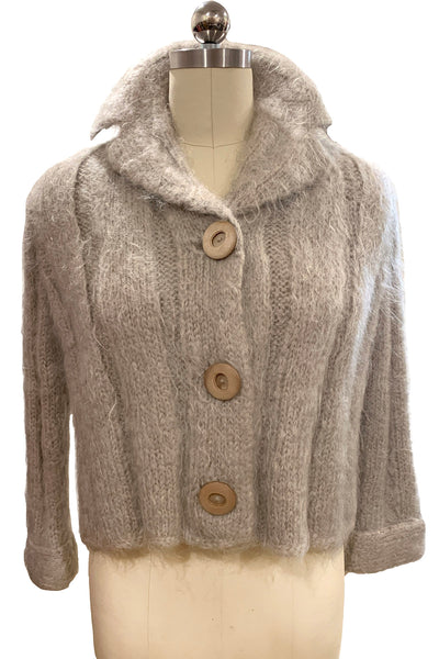 1960's Gray Angora Cardigan