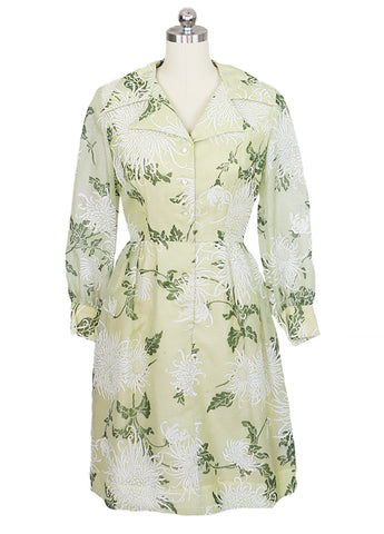 1970's Celery Green Alfred Shaheen Dress