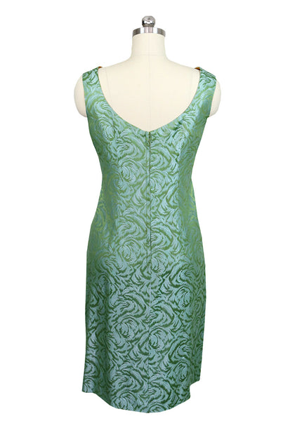 1960's Green Damask Jacket and Dress Set