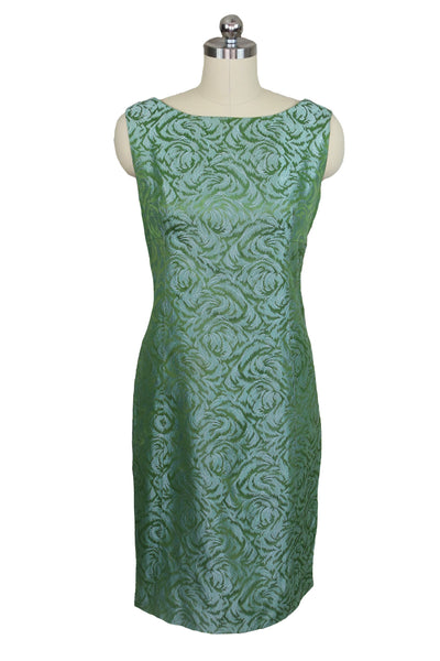 1960's Green Damask Jacket and Dress Set