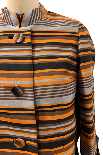1960's Orange, Chocolate, Black and Pewter Jacket